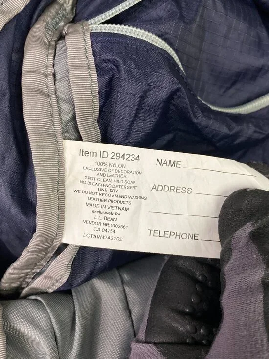 LL Bean Stowaway Ultralight Day Pack Backpack Blue Gray Packable Hiking 294234 - Picture 8 of 11